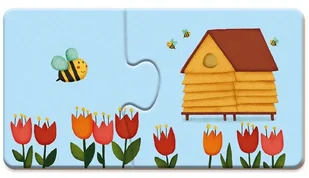 Janod Dwuczęściowe puzzle Zwierzęta i ich domki 20 elementów, - Klocki - miniaturka - grafika 14