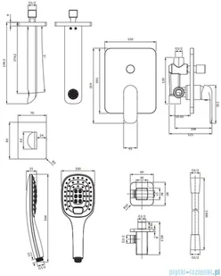 Omnires Sacramento system wannowy podtynkowy czarny mat SYSSCW01BL - Baterie podtynkowe - miniaturka - grafika 2