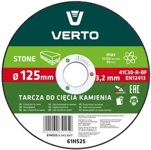 Verto Tarcza do cięcia kamienia 125x3.0x22mm, , 61H525 - Tarcze do pił - miniaturka - grafika 3