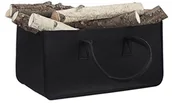 Akcesoria kominkowe - Relaxdays Kosz na drewno kominkowe futerał wykonany z filcu, przenośny drewno opałowe, składana półka na gazety  wys. x szer. x gł.: 25 x 25 x 50 cm, wielokolorowy, czarny, 50 x 25 x 25 cm 10021755_46 - miniaturka - grafika 1