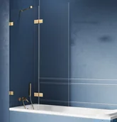 Akcesoria do armatury i ceramiki - NEW TRENDY Avexa Gold parawan nawannowy 2-częściowy 110x150 cm lewy przejrzyste EXK-2012 | - miniaturka - grafika 1