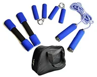 Pozostały sprzęt i akcesoria do ćwiczeń - Master dorośli trzy częściowy zestaw fitness, niebieski/szary, One Size MAS4A047 - miniaturka - grafika 1