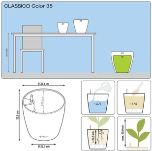 Lechuza Donica Classico Color 35 ALL-IN-ONE, muszkatołowa, 13223 - Donice - miniaturka - grafika 8
