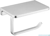 Wieszaki łazienkowe - Omnires Uni Uchwyt na papier toaletowy z półką chrom UN10525CR - miniaturka - grafika 1