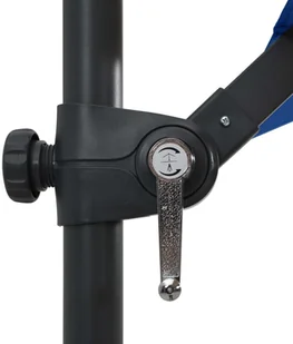 vidaXL Parasol wiszący z LED i stalowym słupkiem, 250x250 cm, lazurowy vidaXL - Parasole ogrodowe - miniaturka - grafika 7