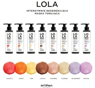 Artego Artego LOLA Mask maska tonująca regenerująca Coral 200 ml 0165202 - Maski do włosów - miniaturka - grafika 2