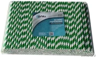 Słomki do napojów - ContiPack Słomka z papieru w paski zielona 6 x 197 mm 250 szt 488 - miniaturka - grafika 1