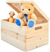 Pudła i pojemniki do przechowywania - Skrzynia sosnowa z wiekiem 39,5 x 29,5 x 23 cm POZ-2406-0 - miniaturka - grafika 1