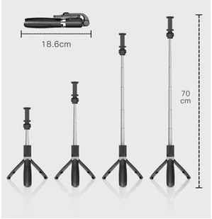 4kom.pl Uchwyt Selfie Stick Tripod bezprzewodowy L01S Wireless Black 1233 - Selfie stick - miniaturka - grafika 8