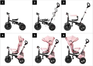 HyperMotion Rowerek trójkołowy Tobi Velar + folia przeciwdeszczowa - różowy TOBI VELAR PINK - Rowerki trójkołowe - miniaturka - grafika 18