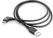 Kable USB - System-S System-S USB 3.1 typ C męski kabel wtyk kątowy 90° do USB 3.0 typ A 100 cm 50814232 - miniaturka - grafika 1