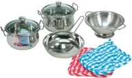 Zabawki AGD - Bino Zestaw garnków do zabawy ze stali nierdzewnej - miniaturka - grafika 1
