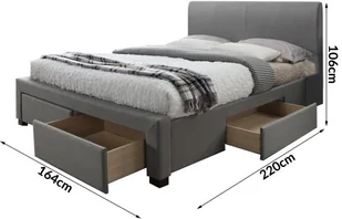 Halmar Łóżko tapicerowane Modena 160x200 szary - Łóżka - miniaturka - grafika 5