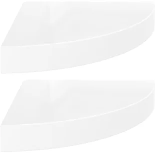 vidaXL vidaXL Narożne półki ścienne, 2 szt., połysk, białe, 25x25x3,8 cm, MDF - Półki do salonu - miniaturka - grafika 3