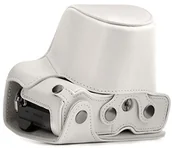 Akcesoria fotograficzne - MegaGear megagear "zawsze gotowa" Olympus skórzana torba na aparat  łatwy w instalacji, statyw i pracy w firmie obwodowej akcesoria  kompatybilny ze Olympus OM-D E-M10 III (14  42 MM), biały MG1349 - miniaturka - grafika 1