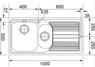 Franke Logica LLL 651 stal len 101.0086.254 - Zlewozmywaki - miniaturka - grafika 3