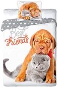 Pościel - Faro Pościel Bawełniana Best Friends Piesek i Kotek 013 09119 - miniaturka - grafika 1