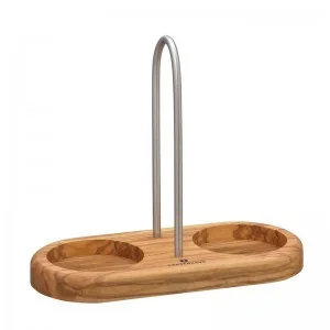 Zassenhaus 0000036060 młynek do podstawki, z uchwytem z drewna oliwkowego, ze stali nierdzewnej, brązowy 0000036060 - Pozostałe akcesoria barmańskie - miniaturka - grafika 2