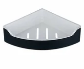 Półki łazienkowe - Aqualine Półka narożna do kabiny prysznicowej 218x63x218 mm, czarna SAMBA SH/SB209 - miniaturka - grafika 1