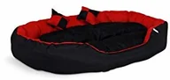 Legowiska dla psów - dibea legowisko dla psa  poduszka dla psa  sofa dla psa zmywalna z dwustronną poduszką (rozmiar i kolor do wyboru), czerwony/czarny - miniaturka - grafika 1