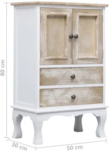 Vida Komoda biała 50x30x80 cm drewniana V-284181 - Komody - miniaturka - grafika 8