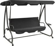 Huśtawki - vidaXL Huśtawka ogrodowa z baldachimem antracytowa 313339 - miniaturka - grafika 1