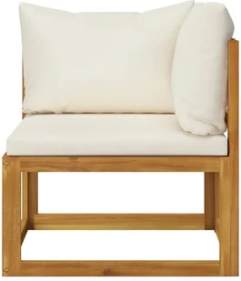 vidaXL 6-cz zestaw wypoczynkowy do ogrodu kremowe poduszki akacja 3057656 - Meble ogrodowe - miniaturka - grafika 5