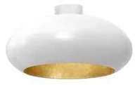 Lampy sufitowe - Luminex Compo 1676 plafon lampa sufitowa owalny dia 500 1x60W E27 biały złoty - miniaturka - grafika 1