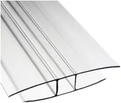 Listwy i profile - Profil łączący H do poliwęglanu komorowego 10 mm 2 m. - miniaturka - grafika 1