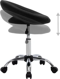 Fotel biurowy, krzesło biurowe vidaXL Krzesło robocze na kółkach, czarne, sztuczna skóra - Fotele i krzesła biurowe - miniaturka - grafika 4