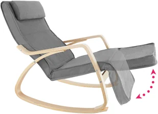 tectake Fotel bujany Onda - jasnoszary 403529 - Fotele - miniaturka - grafika 2