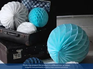 Party Deco Dekoracja wisząca kula jasnokremowa - 20 cm - 1 szt. KB20-079J - Dekoracje sali - miniaturka - grafika 5