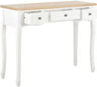 Ławy i stoliki kawowe - vidaXL Stolik konsolowy z 3 szufladami, biały - miniaturka - grafika 1