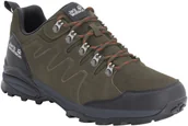 Buty trekkingowe męskie - Jack Wolfskin Buty turystyczne męskie REFUGIO TEXAPORE LOW M Khaki / Phantom - miniaturka - grafika 1