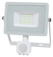 Lampy ogrodowe - V-tac naświetlacz LED Pro series) z czujnikiem ruchu PIR VT-20-S-W SAMSUNG CHIP 20W 4000K 1600lm IP65 biały SKU 449 - miniaturka - grafika 1