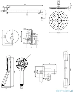 Omnires Y podtynkowy zestaw prysznicowy czarny SYSY38BL | - Baterie umywalkowe - miniaturka - grafika 2