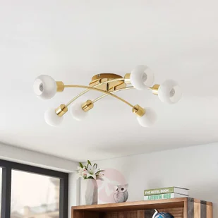 Lindby Agmar lampa sufitowa LED, mosiądz, 6-pkt. - Lampy sufitowe - miniaturka - grafika 5