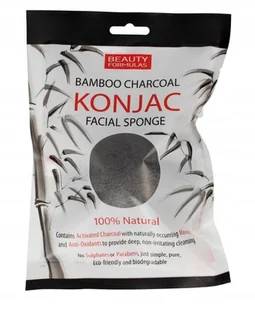 Beauty Formulas Beauty Formulas Gąbka do mycia twarzy z węglem z bambusa 5012251012690 - Gąbeczki do makijażu - miniaturka - grafika 5