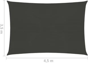 vidaXL Żagiel przeciwsłoneczny, 160 g/m, antracytowy, 3,5x4,5m, HDPE 311076 - Parasole ogrodowe - miniaturka - grafika 6