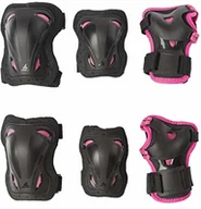 Ochraniacze - Rollerblade Skate Gear JR zestaw 3 ochraniaczy 2019, czarny/różowy, XS - miniaturka - grafika 1