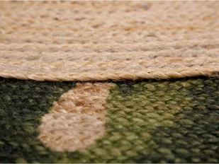 Beliani Dywan w liście monstery 140 cm beżowy z zielonym INCIK - Dywany - miniaturka - grafika 6