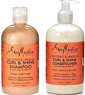 Szampony do włosów - Shea Moisture Coconut & Hibiscus Curl & Shine Shampoo and Conditioner zestaw w/Silk Protein and Neem Oil 13 oz Bottles by Shea Moisture SMSHMS-764302290209-764302290629 - miniaturka - grafika 1