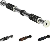 Poręcze i drążki do podciągania - Movit teleskopowy drążek do podciągania MV-40-290, MV-40-398, MV-40-399 z miękkim uchwytem Soft Grip i przezroczystymi gumkami po bokach, maksymalne obciążenie 350 kg, czarny, 100 cm 20040290 - miniaturka - grafika 1