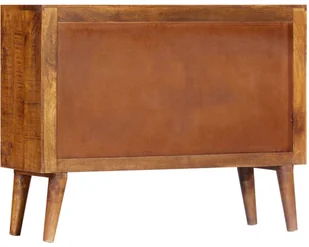 vidaXL Szafka z nadrukiem, 90 x 30 x 70 cm, lite drewno mango vidaXL - Szafki do salonu - miniaturka - grafika 4
