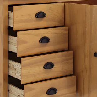 vidaXL Komoda Hill Range, miodowy brąz, 130x40x80 cm, drewno sosnowe - Komody - miniaturka - grafika 7