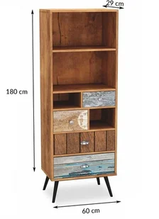 Halmar Regał do salonu Matro V, wielokolorowy, styl industrialny HM-MEZOREG1 - Regały - miniaturka - grafika 2