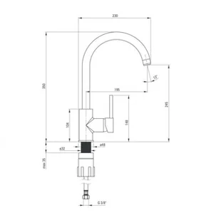 Deante Nemezja Bateria zlewozmywakowa stojąca z wylewką U BEN_562M BEN 562M [15083287] - Baterie kuchenne - miniaturka - grafika 3