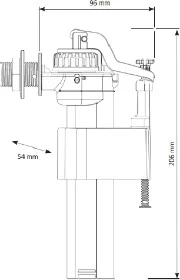 Cersanit SIAMP ZAWÓR NAPEŁNIAJĄCY BOCZNY 3/8'' GWINT PLASTIK SIAMP BRIO 751 KOŁO ROCA HYBNER 9341-2749D - Spłuczki - miniaturka - grafika 2
