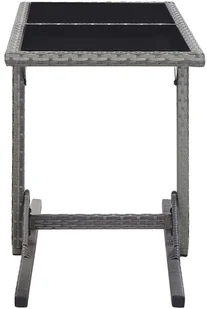 vidaXL Stół ogrodowy, antracytowy, 110 x 53 x 72 cm, szkło i polirattan - Stoły ogrodowe - miniaturka - grafika 3