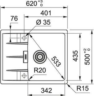 Franke Zlew Centro CNG 611-62 czarny mat 114.0633.084 - Zlewozmywaki - miniaturka - grafika 4